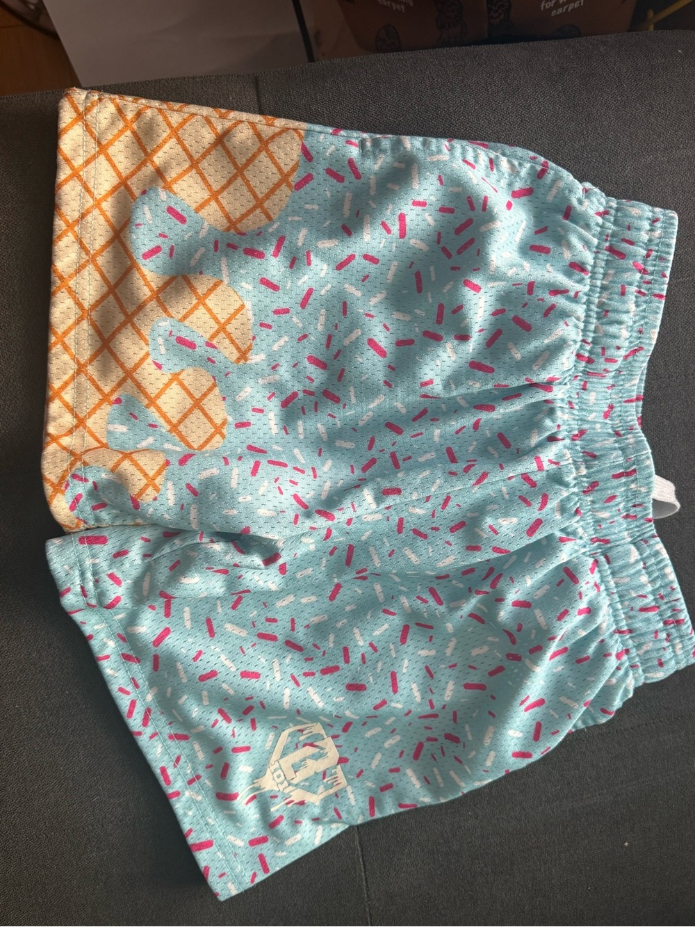Baseball lifestyle Kids' Blue Sprinkles Ice Cream Cone Print Shorts